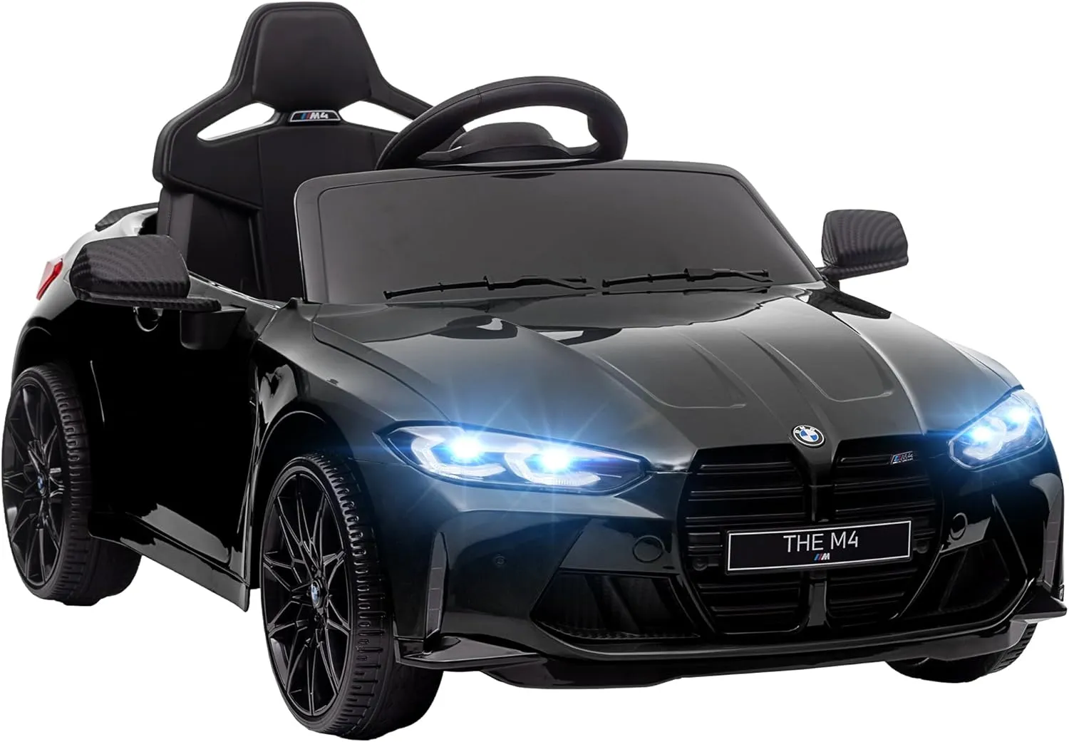 Bild von AIYAPLAY 12V Elektroauto für Kinder mit Fernbedienung, Federung, MP3, USB, LED-Lichtern und Hupe, geeignet für Kinder von 3 bis 5 Jahren, Farbe Schwarz
