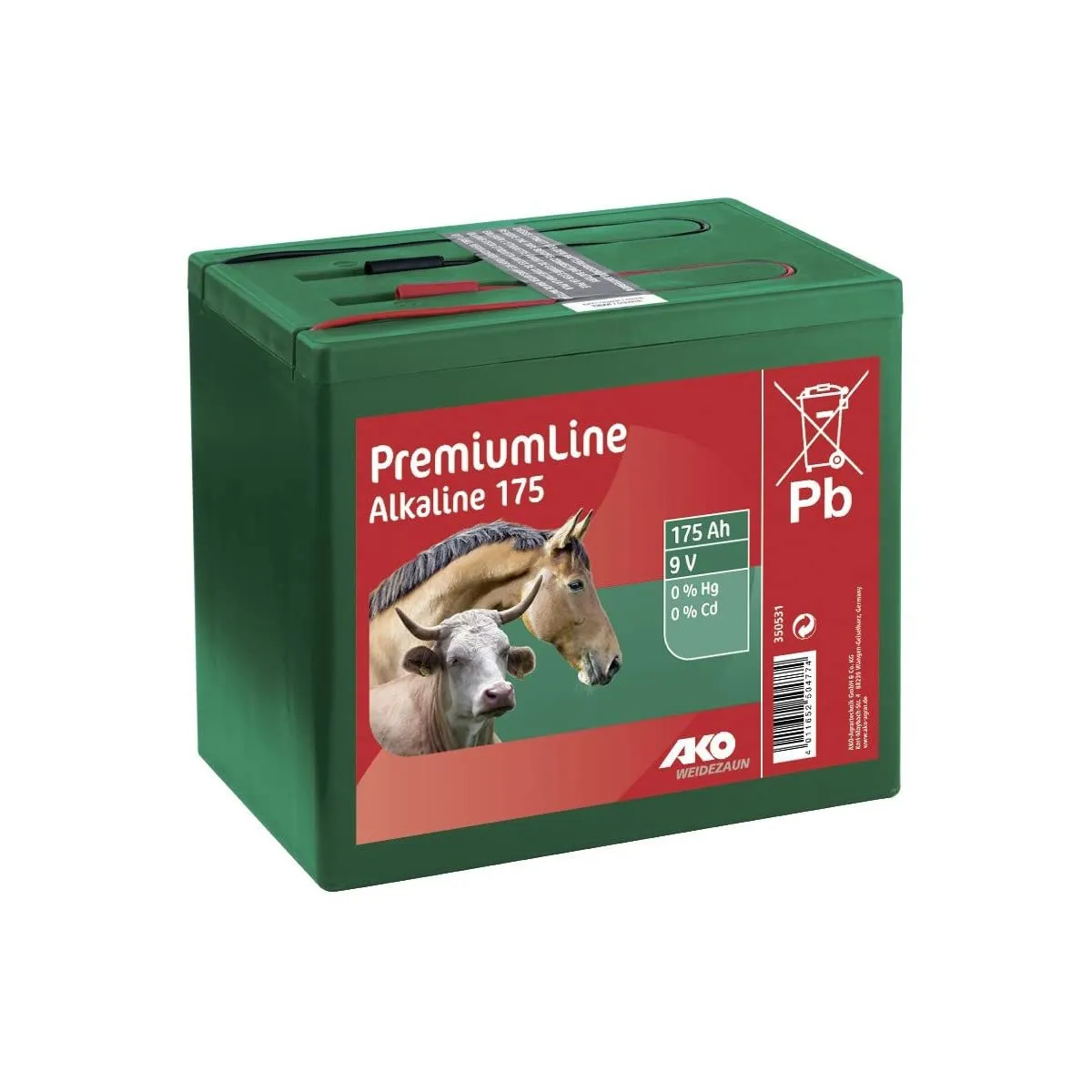 Bild von AKO Alkaline Batterie 9 V mit 175 Ah für Weidezaungeräte, lange Lebensdauer und konstante Spannung