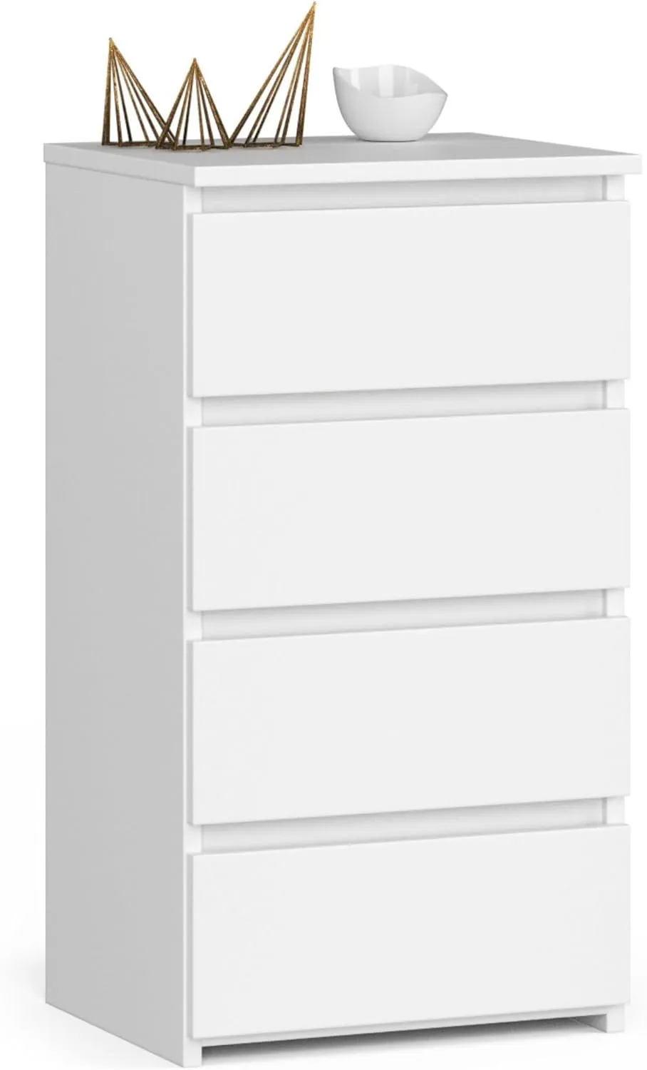 Bild von AKORD Kommode mit 4 Rollschubladen in Weiß, robustes und universelles Design