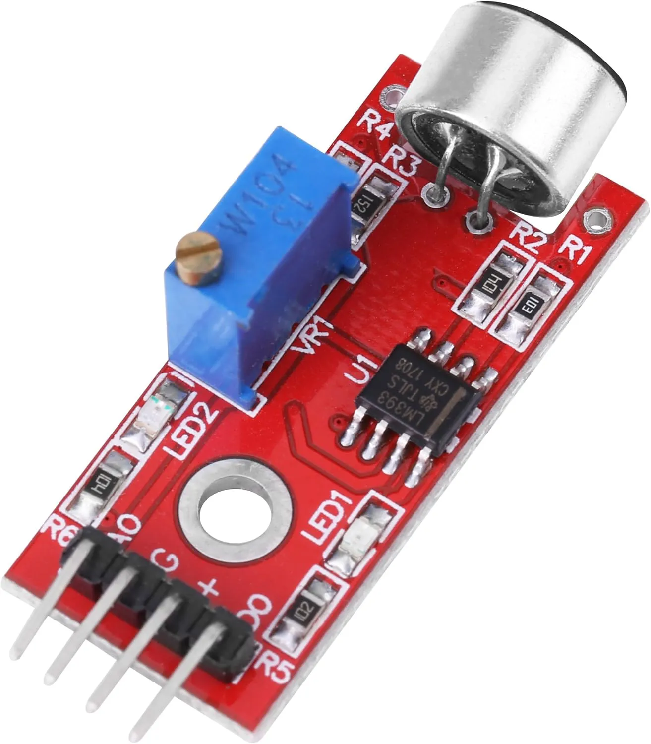 Bild von Akozon Mikrofon Modul mit hoher Empfindlichkeit und 20 dB Verstärkung für niedrige Geräuschentwicklung, geeignet für DC 3,3 V und 5 V