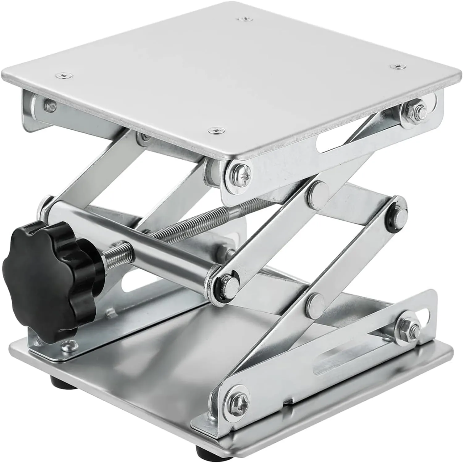 Bild von Aleawol Labor Hebebühne aus Edelstahl mit 200 x 200 mm, Höhenverstellbar von 85 mm bis 280 mm, Tragfähigkeit 15 kg