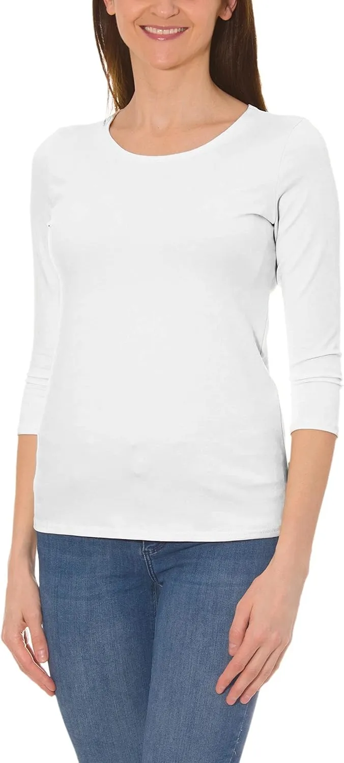 Bild von Alkato Damen Shirt mit 3/4 Arm und Rundhalsausschnitt
