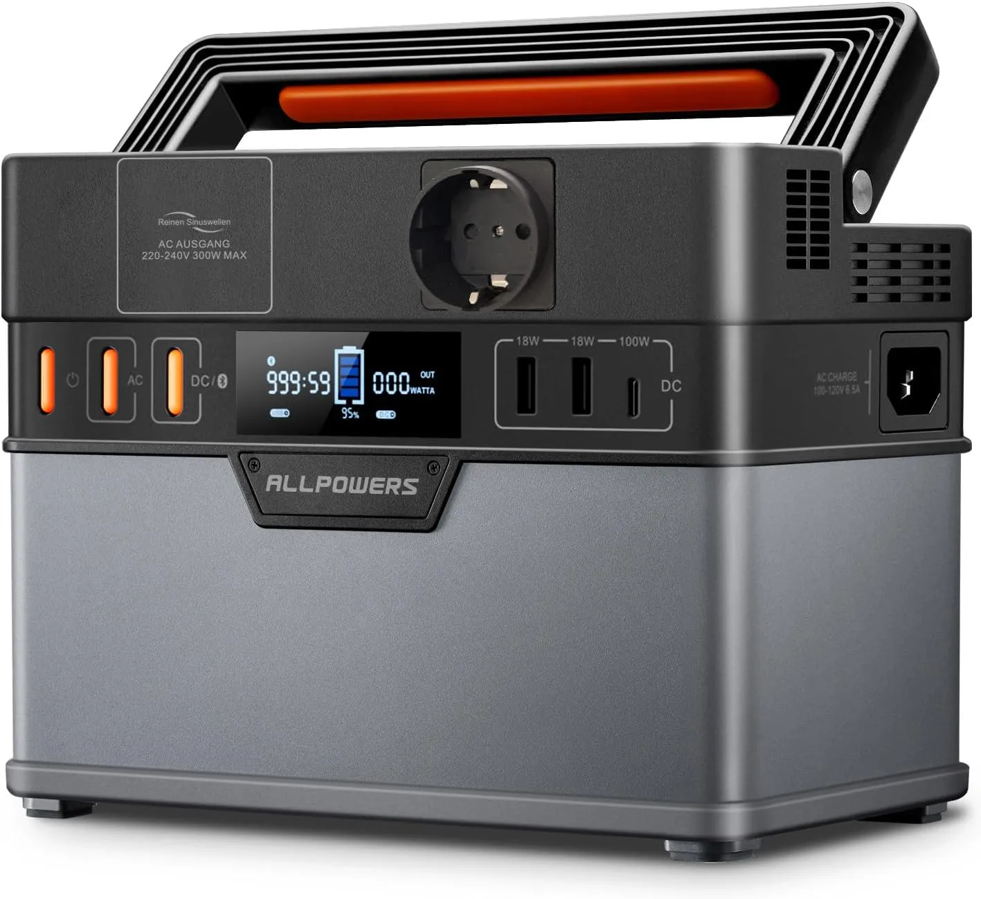 Bild von ALLPOWERS Tragbare Powerstation mit 288 Wh und 78000 mAh, 300 W Generator für Camping und Notfälle