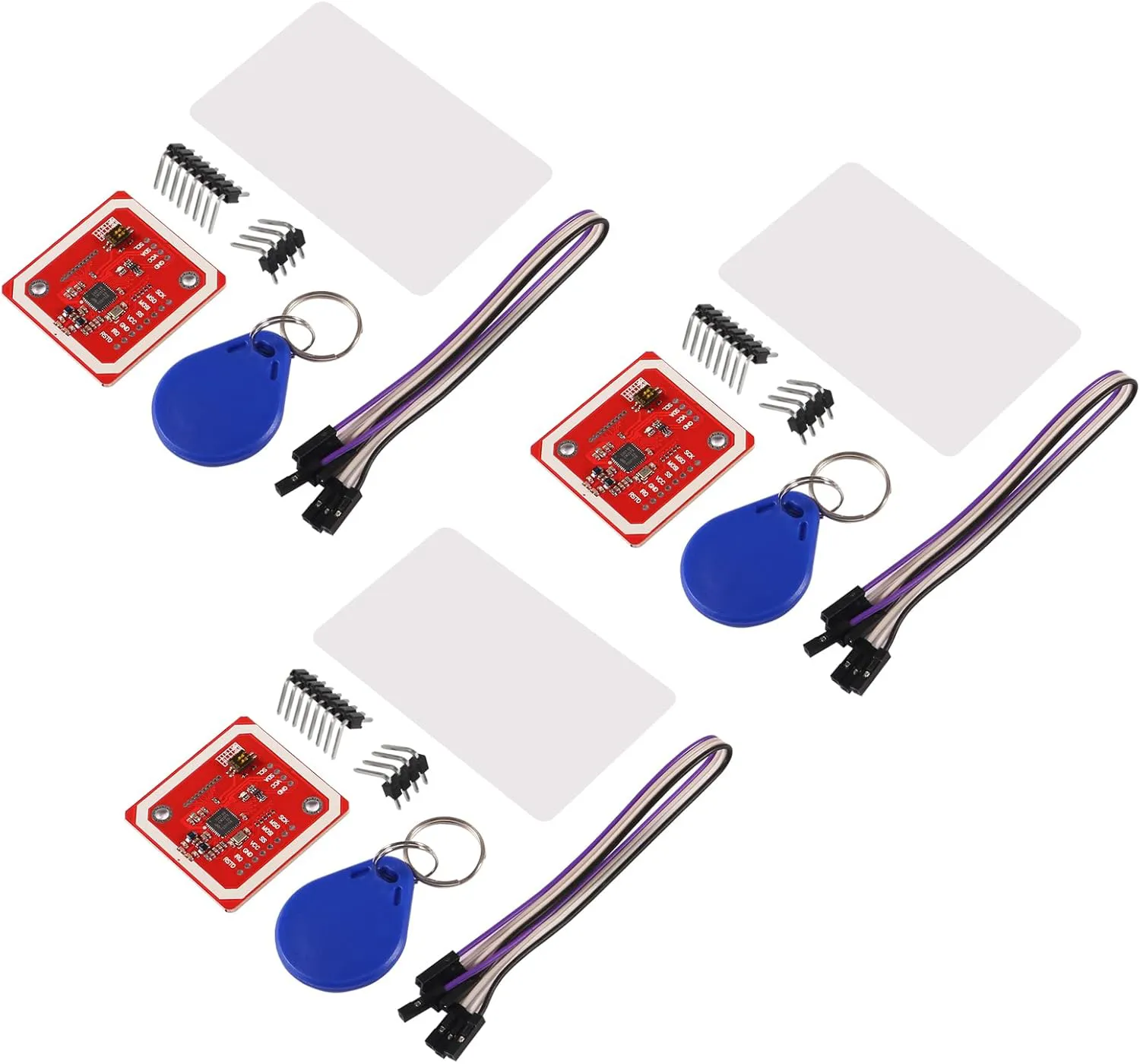 Bild von ALMOCN PN532 NFC RFID Modul V3 Kit mit 3 Teilen für Arduino und Raspberry Pi, inklusive weißer Karte und Schlüsselkarte
