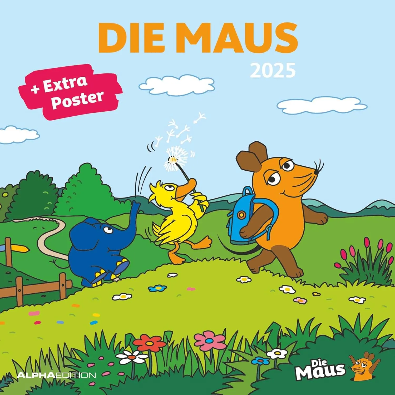 Bild von Alpha Edition 2025 Kinderkalender im Format 30x30 cm mit humorvollen Illustrationen, Mondphasen und Ferienterminen