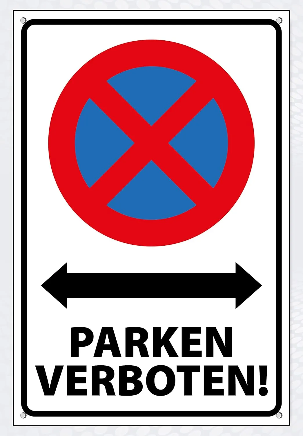 Bild von Alu-Dibond Schild 300 x 200 mm Parken Verboten mit UV-Schutz und Lochbohrungen
