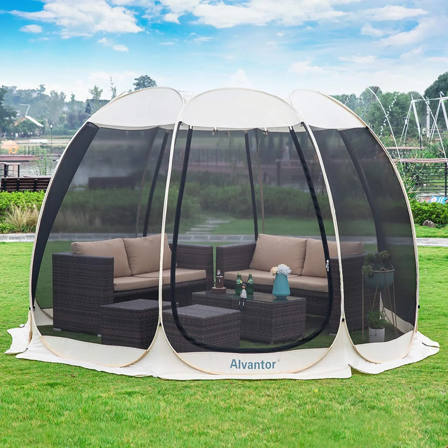 Bild von Alvantor Sichtschutz Zelt 12x12 Fuß für Outdoor und Camping