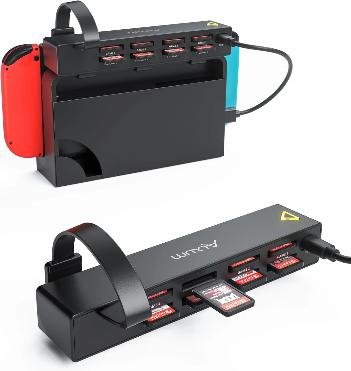 Bild von Alxum 8-in-1 Game Card Reader für Nintendo Switch und Switch OLED mit Platz für 4 Spiele und 4 Aufbewahrungen