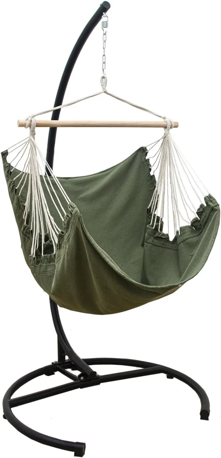 Bild von AMANKA Hängesessel mit 210 cm Gestell für den Outdoor-Bereich, ideal als Gartenschaukel oder Balkonmöbel