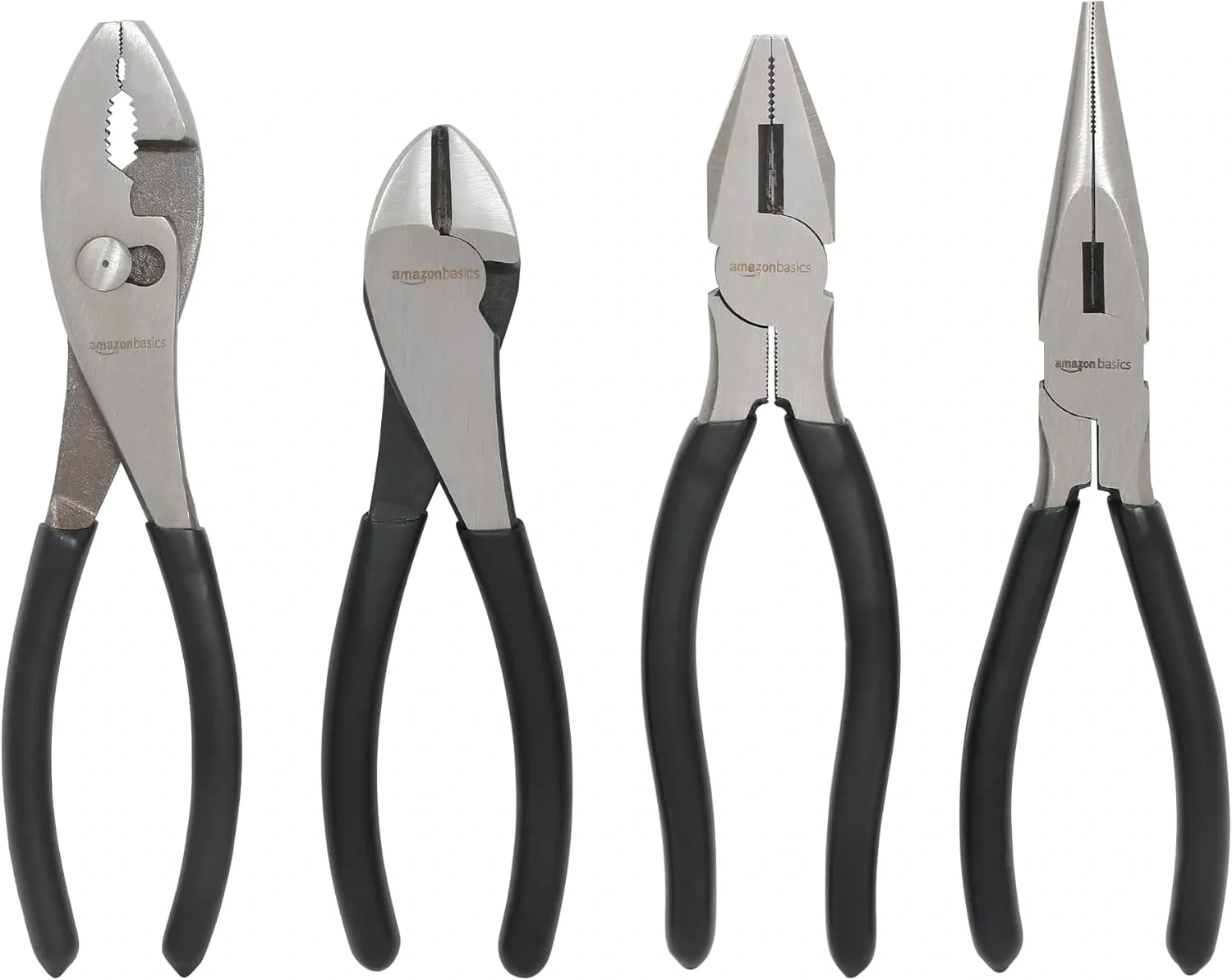 Bild von Amazon Basics 4-teiliges Zangen-Set in Schwarz und Silber