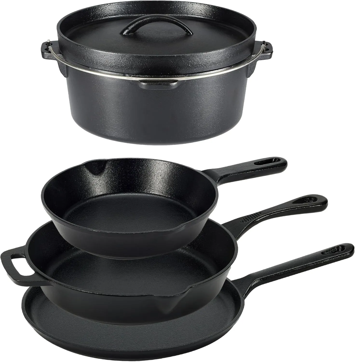 Bild von Amazon Basics 5-teiliges Gusseisen Kochgeschirr-Set in Schwarz