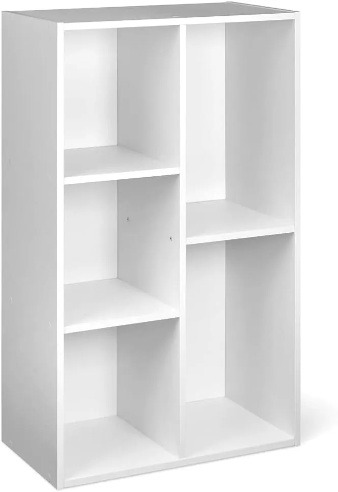 Bild von Amazon Basics Bücherregal mit 5 Fächern in Weiß, Maße 50 x 24 x 80 cm