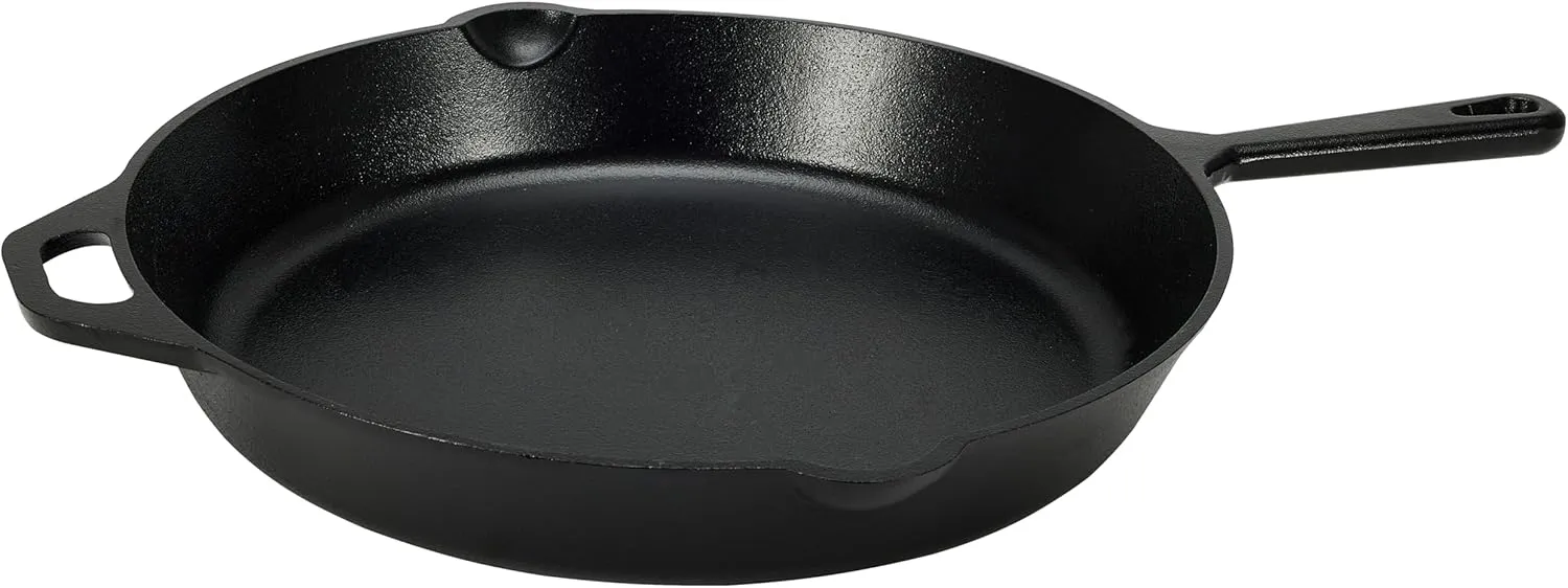 Bild von Amazon Basics Gusseisen Bratpfanne mit Stiel, 38,1 cm, Schwarz