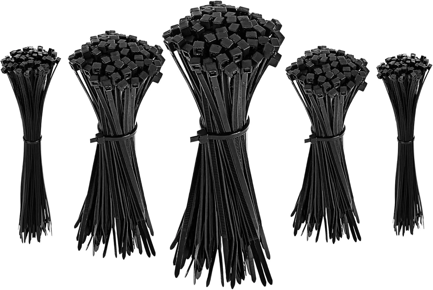 Bild von Amazon Basics Kabelbinder Set mit 500 Stück in schwarz, verstellbar und in Längen von 100 bis 300 mm