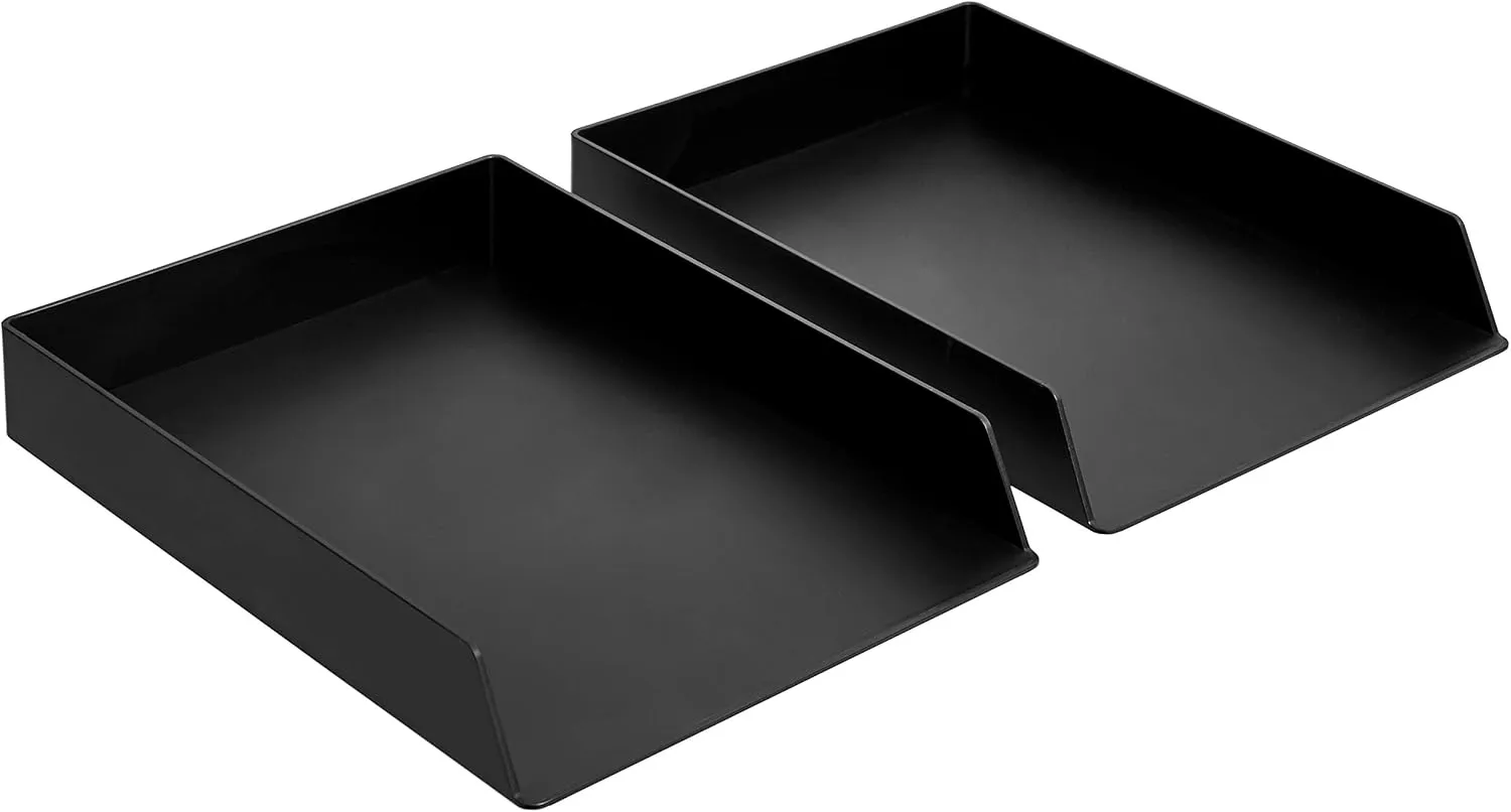 Bild von Amazon Basics Kunststoff-Organizer im rechteckigen Design, 2 Stück, in Schwarz