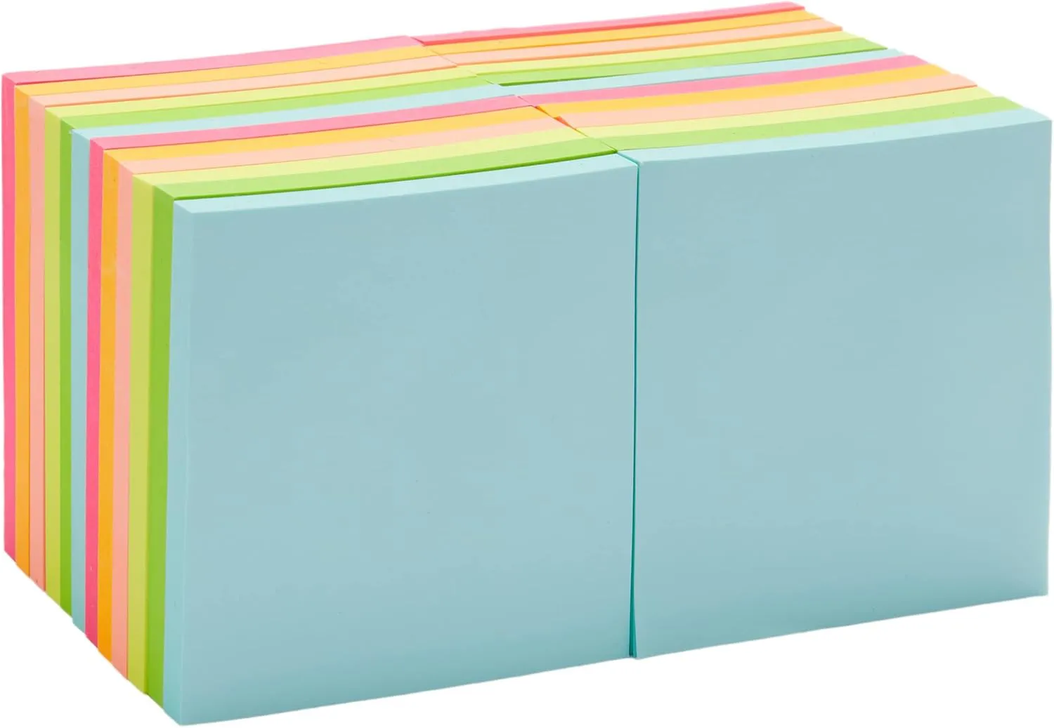 Bild von Amazon Basics Mini-Haftnotizen quadratisch in bunt, 7,6 x 7,6 cm, 24 Stück