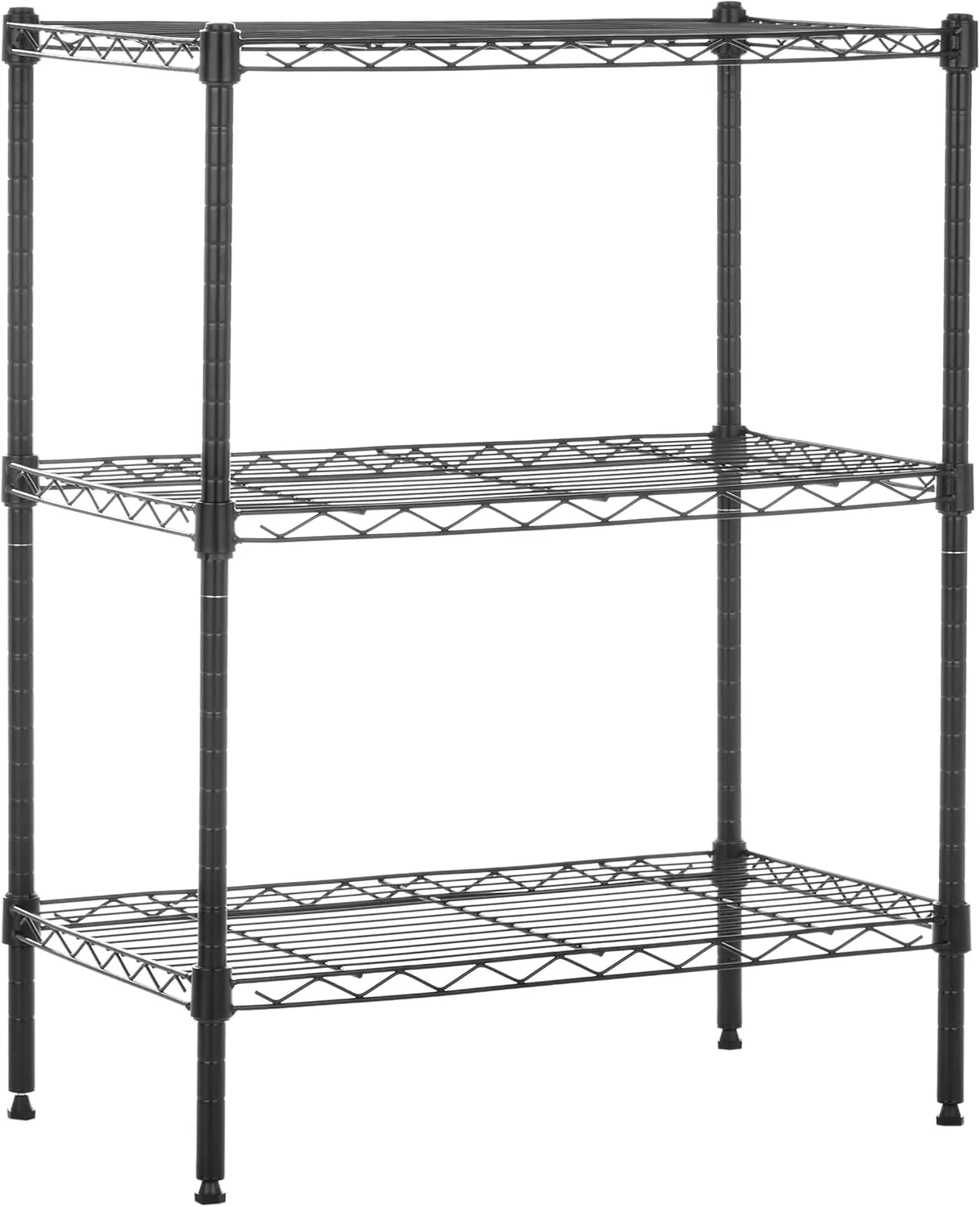 Bild von Amazon Basics schmaler Aufbewahrungsschrank in Schwarz mit 3 höhenverstellbaren Regalböden und einem maximalen Gewicht von 340 kg, Maße 34 cm tief, 58,9 cm breit und 76,2 cm hoch