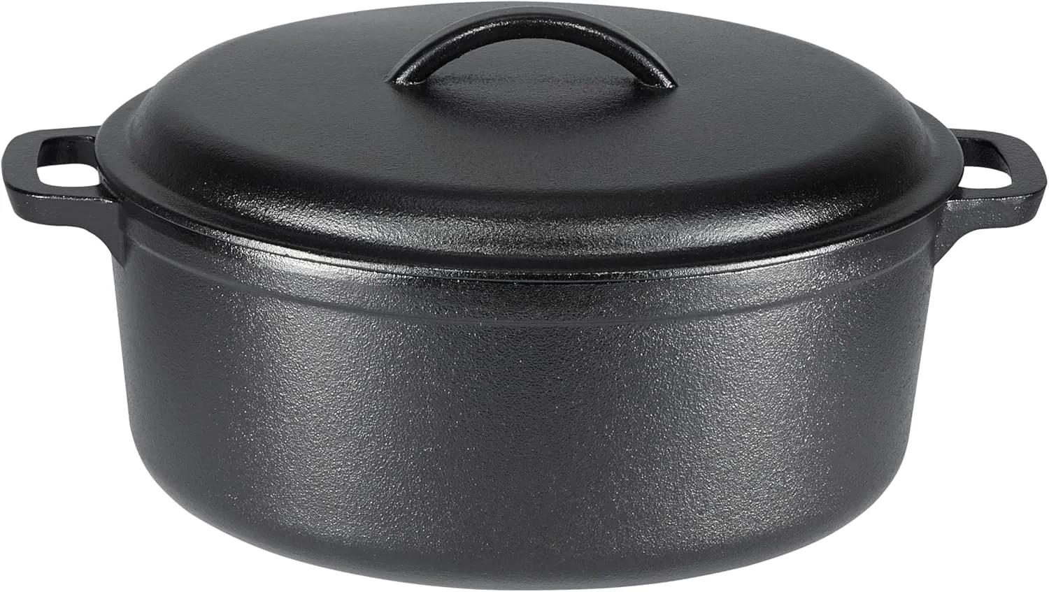 Bild von Amazon Basics Schmortopf aus Gusseisen mit 6,62 Litern und zwei Griffen in Schwarz