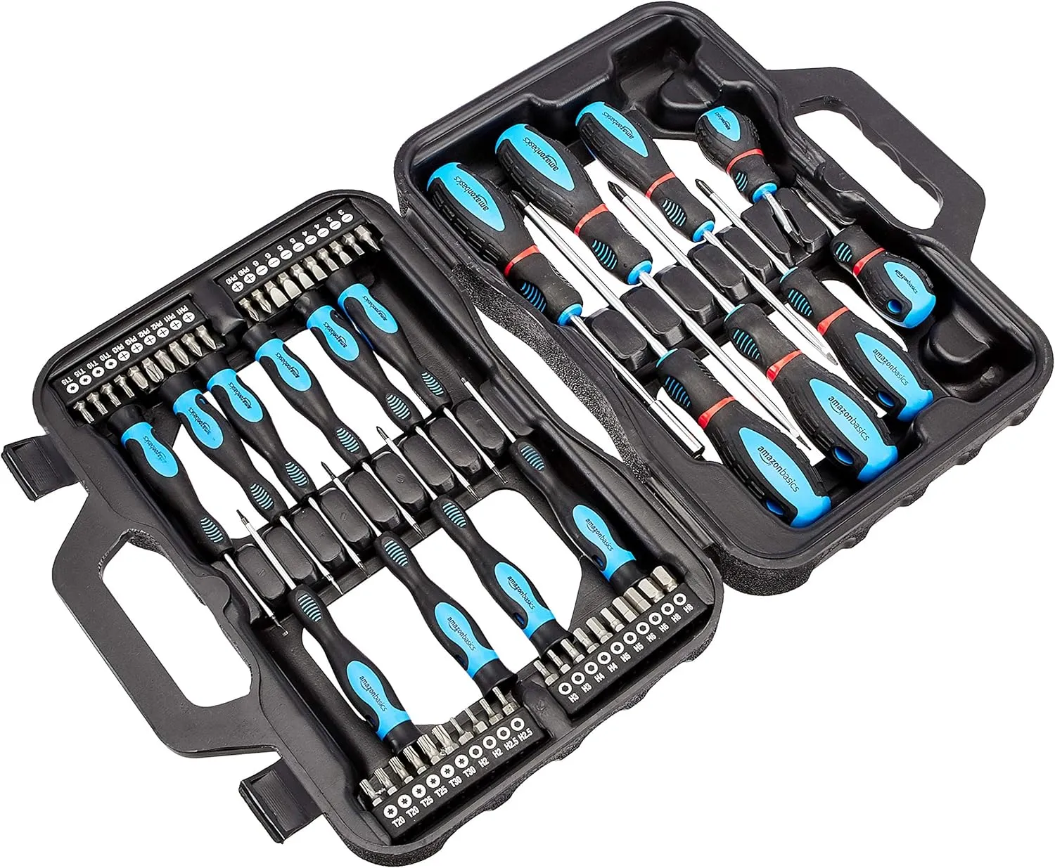 Bild von Amazon Basics Schraubendreher-Set mit 58 Teilen in Schwarz