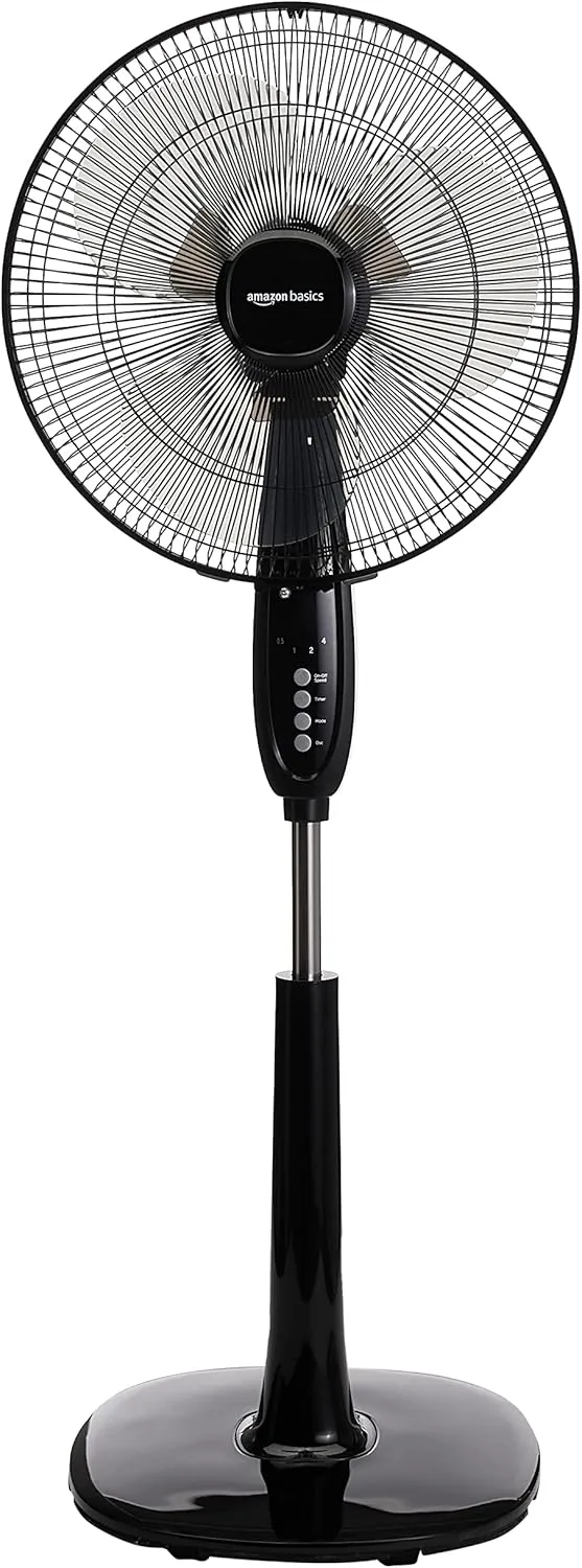 Bild von Amazon Basics Standventilator mit digitaler Steuerung und Fernbedienung, schwarz, mit 3 Blättern