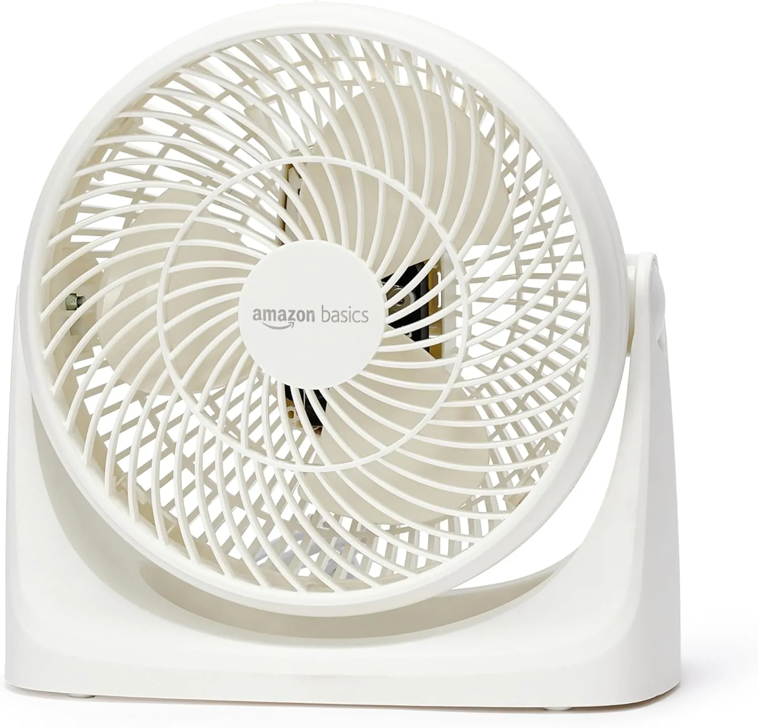 Bild von Amazon Basics tragbarer Tischventilator mit 18 cm Durchmesser, geräuscharm, 3 Geschwindigkeiten und 90° verstellbarem Winkel in Weiß