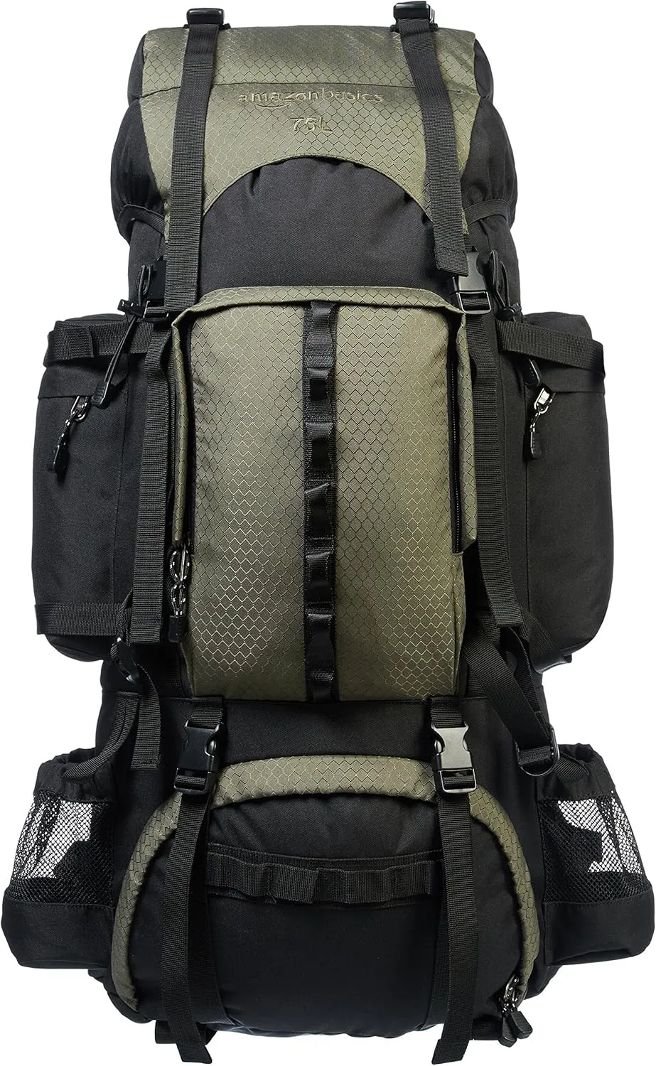 Bild von Amazon Basics Wanderrucksack mit 75 Litern und Regenschutz in Grün