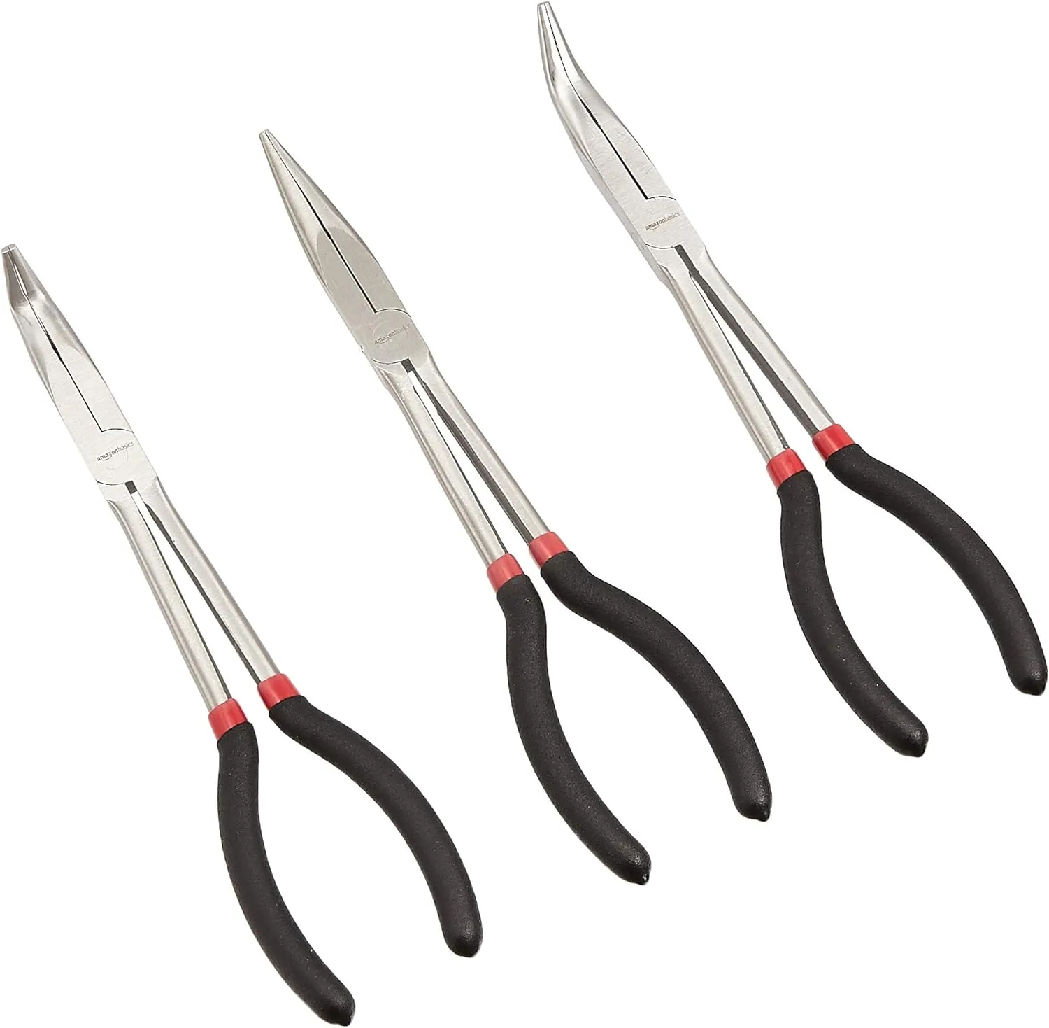 Bild von Amazon Basics Zangen-Set mit 3 Teilen und langer Reichweite in Schwarz