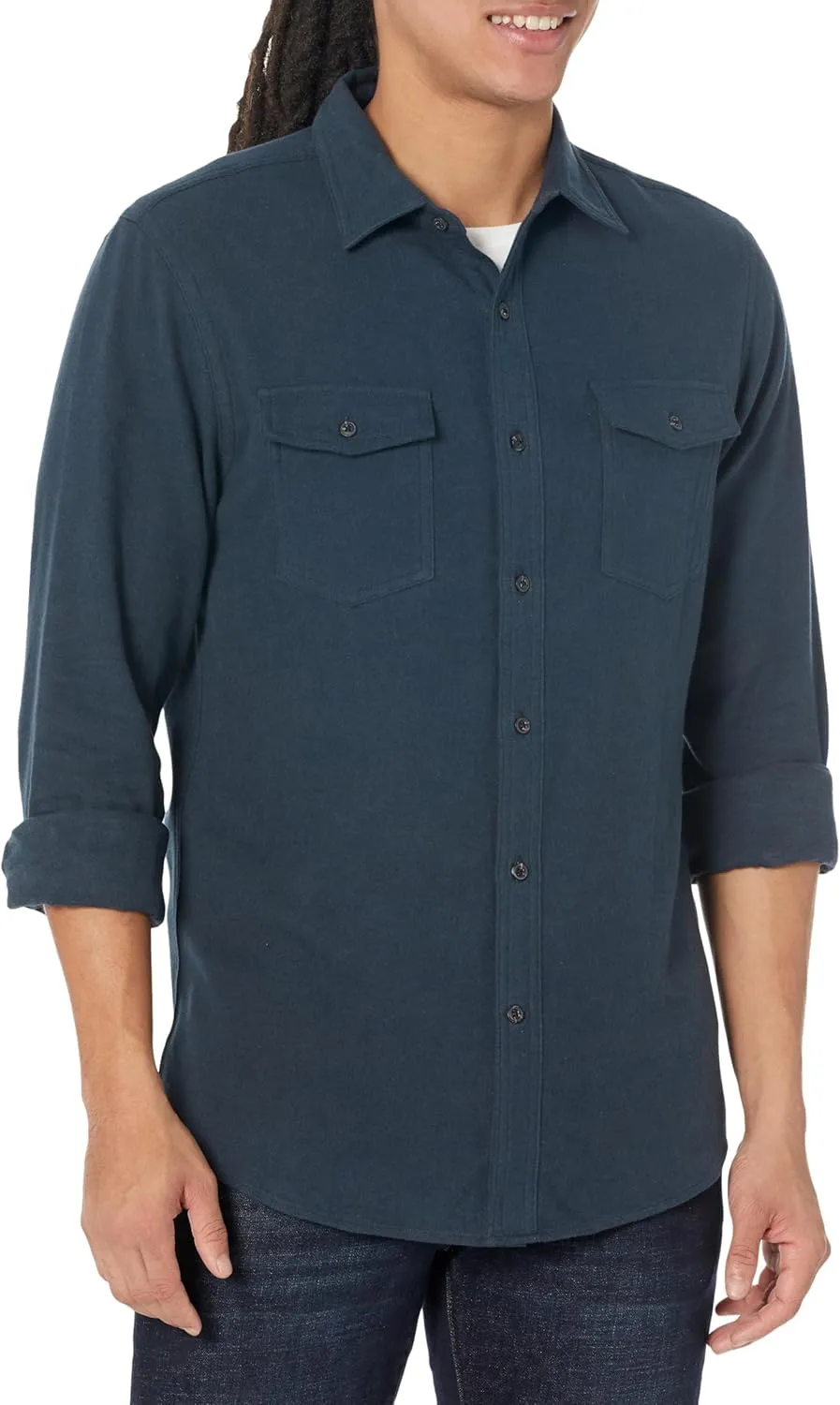 Bild von Amazon Essentials Herren Flanellhemd mit langen Ärmeln und zwei Taschen