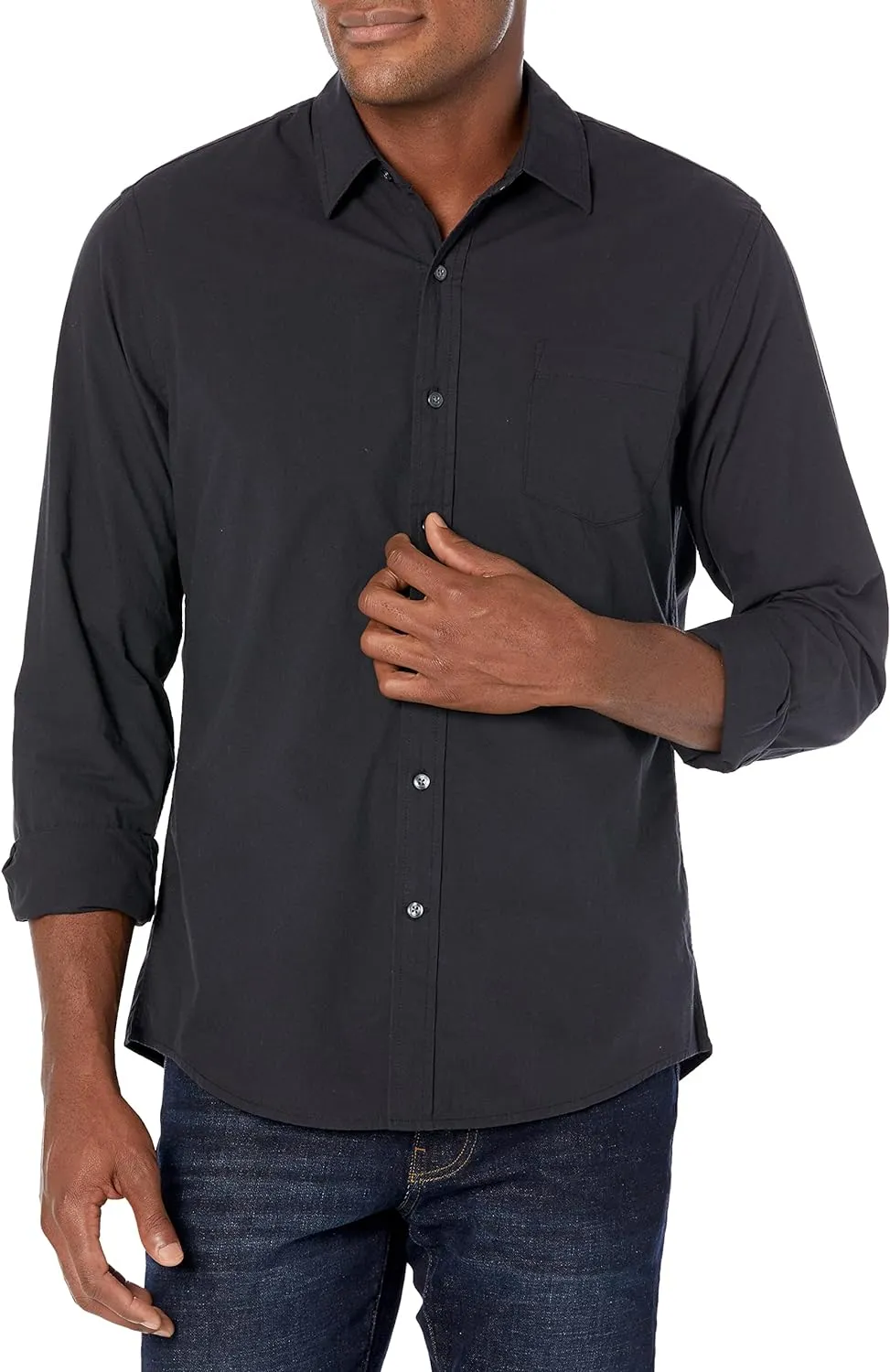 Bild von Amazon Essentials Herren Langarmhemd aus Popeline in schmaler Passform