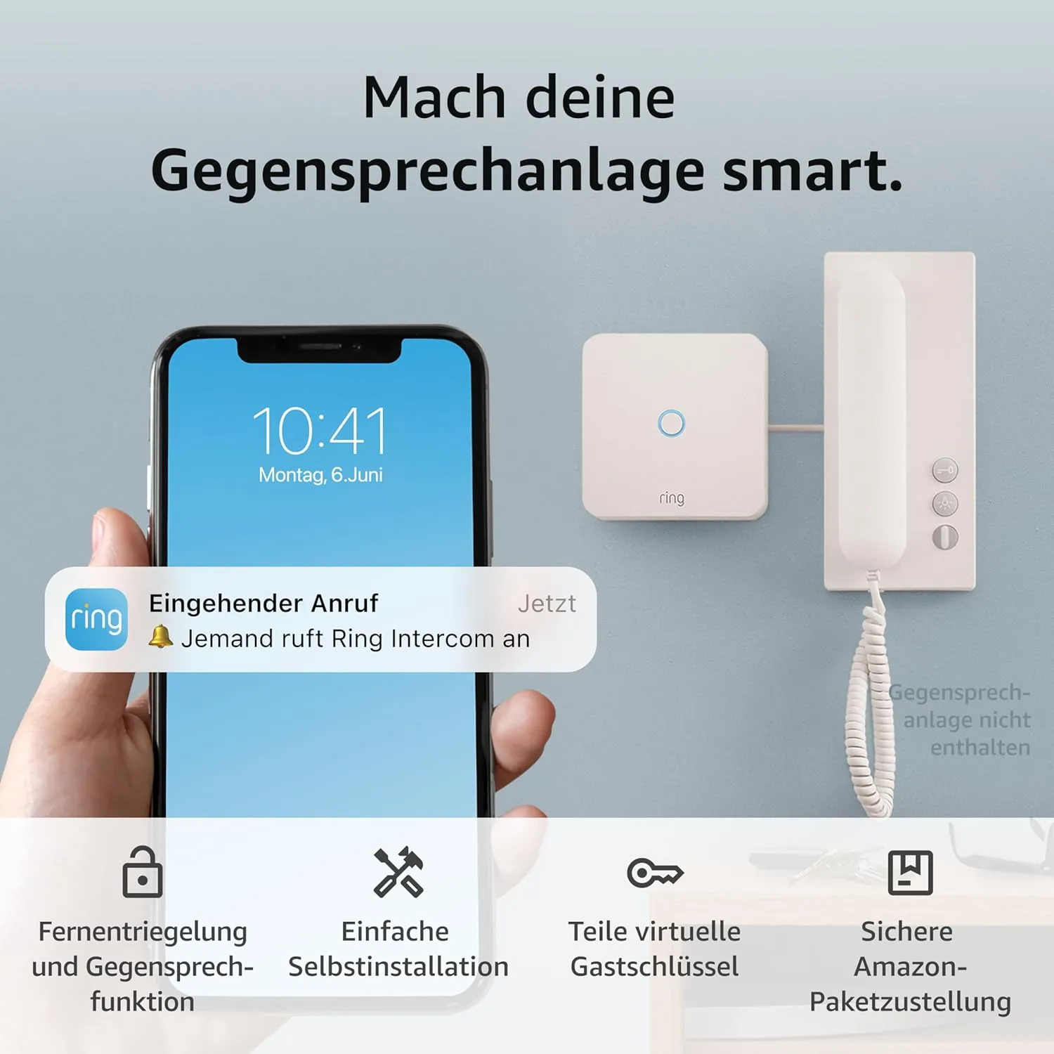 Bild von Amazon Ring Intercom mit Fernentriegelung und Gastzugang, einfach zu installieren und kompatibel mit Alexa
