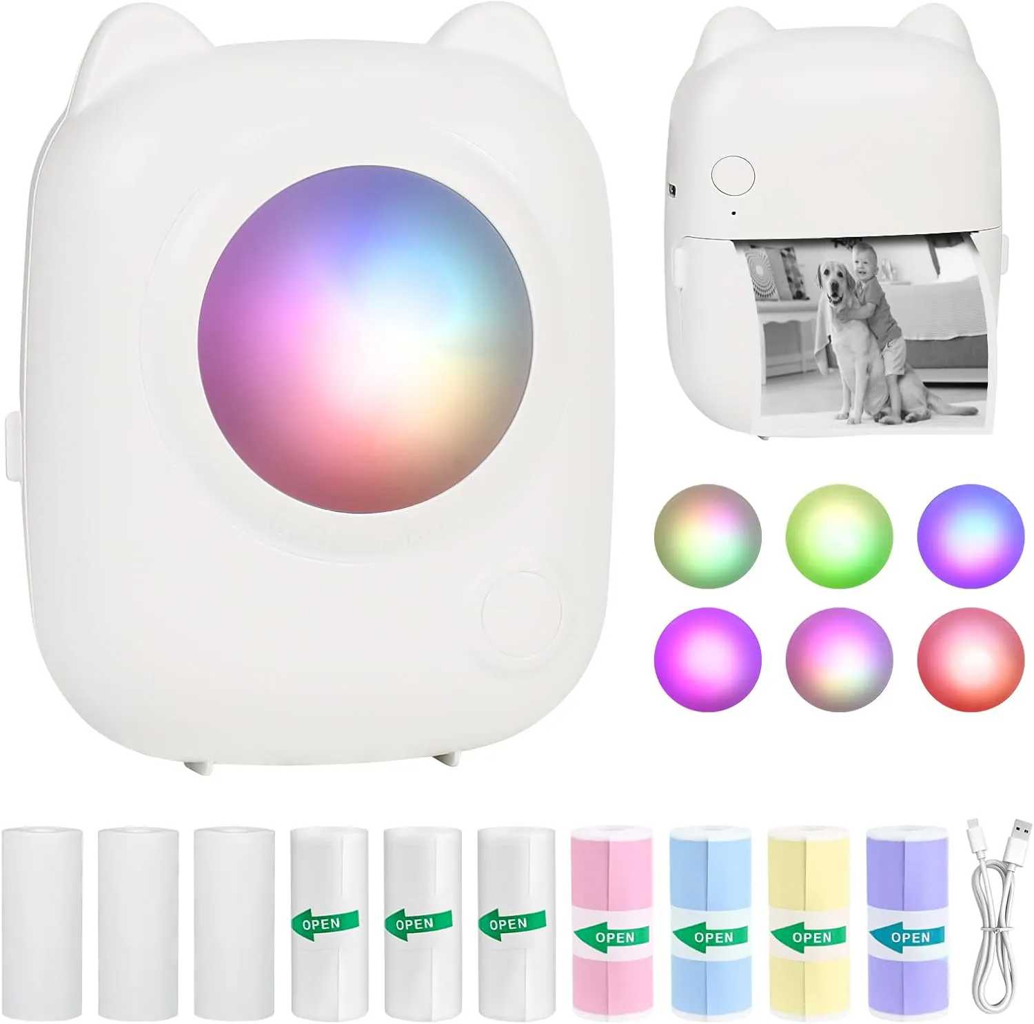 Bild von Ambesty Mini Drucker für Smartphones mit Bluetooth und 10 Rollen Druckerpapier