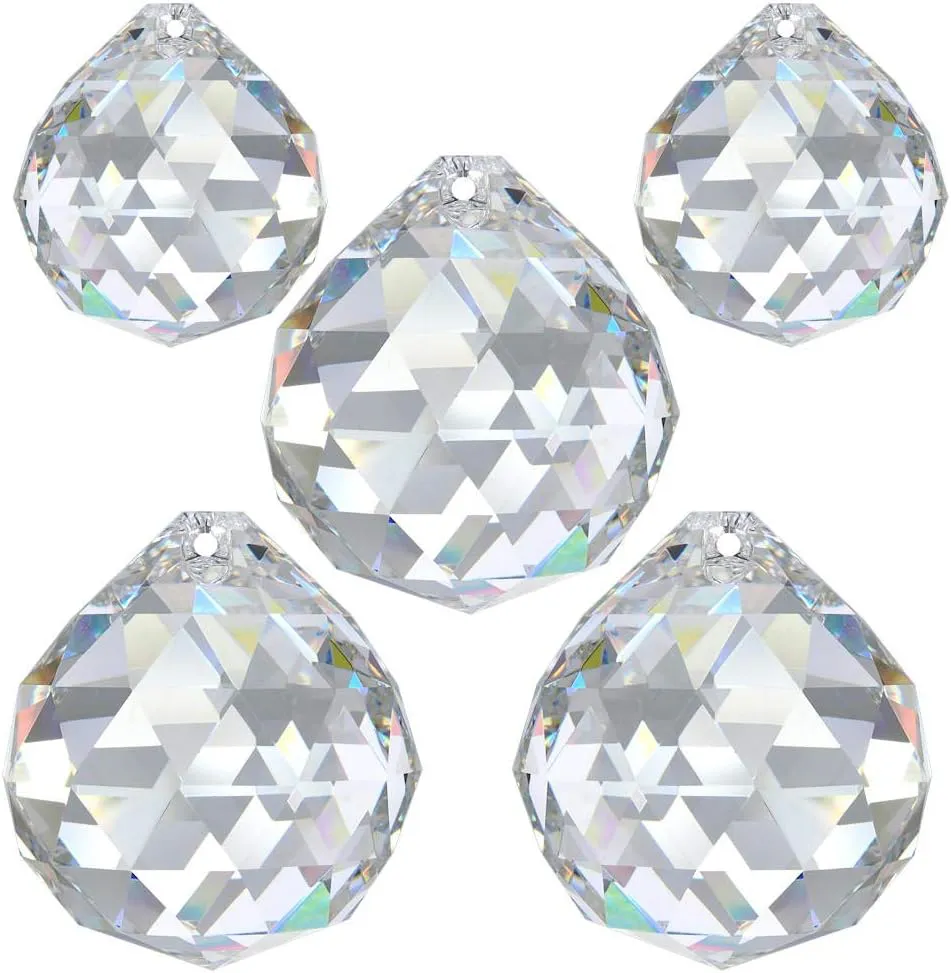 Bild von AMBROS Kristall Kugel Set mit 5 Teilen in 20 mm und 30 mm für Feng Shui Sonnenfänger und Regenbogen