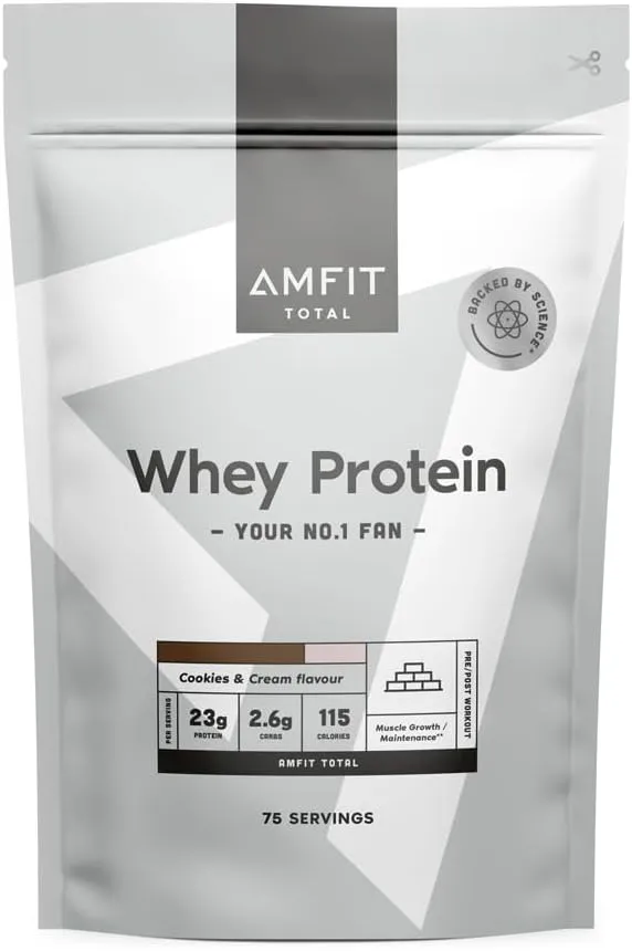 Bild von Amfit Nutrition Molkeproteinpulver Cookies and Cream 2,27 kg für 75 Portionen