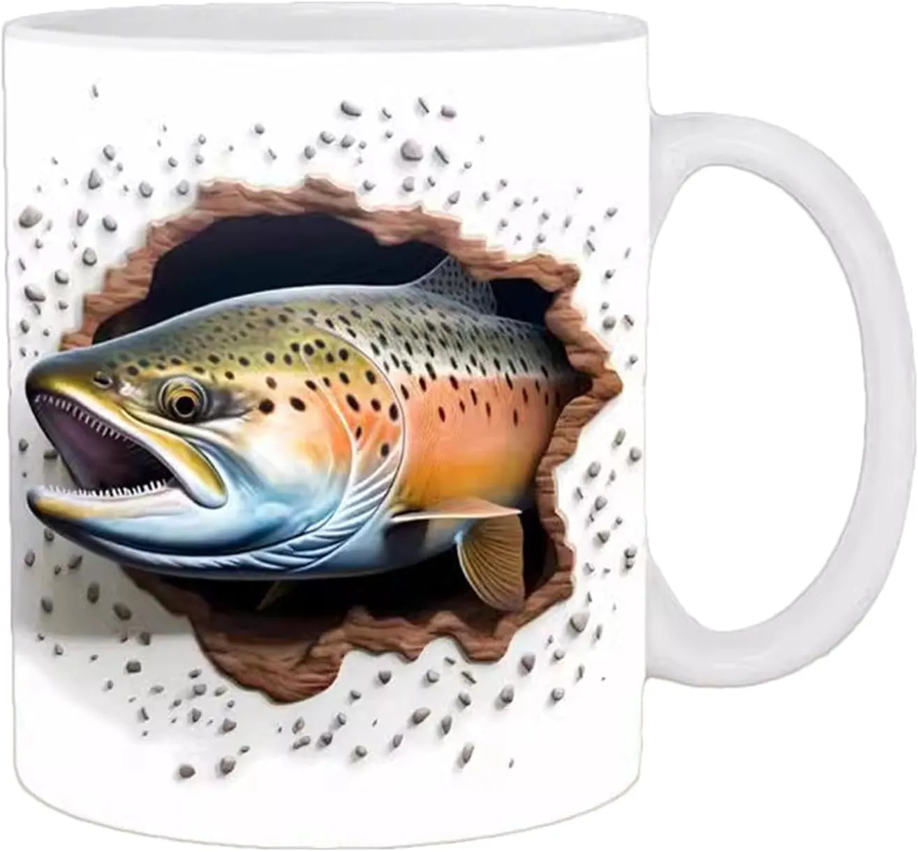 Bild von Angel Keramiktasse 350ml mit personalisiertem Fischermotiv, ideal als lustiges Geschenk für Angler
