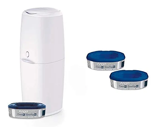 Bild von Angelcare Windeleimer Classic XL mit optimalem Geruchsschutz und 7-schichtiger antibakterieller Folie, fasst bis zu 57 Windeln