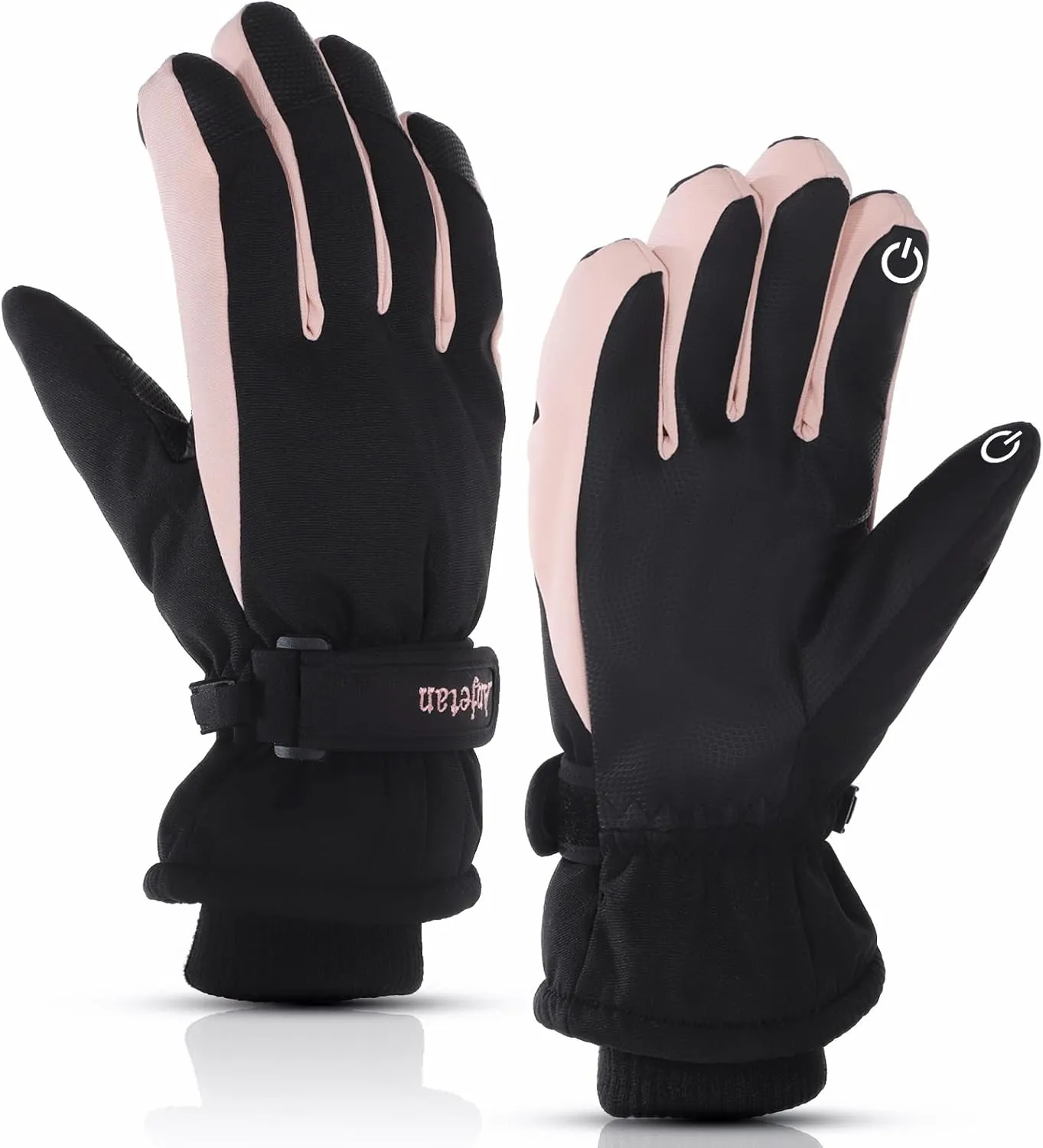 Bild von Anjetan Winter Skihandschuhe für Damen, wasserdicht und winddicht, geeignet für Touchscreen, Fahrradfahren, Reiten, Laufen und Skifahren