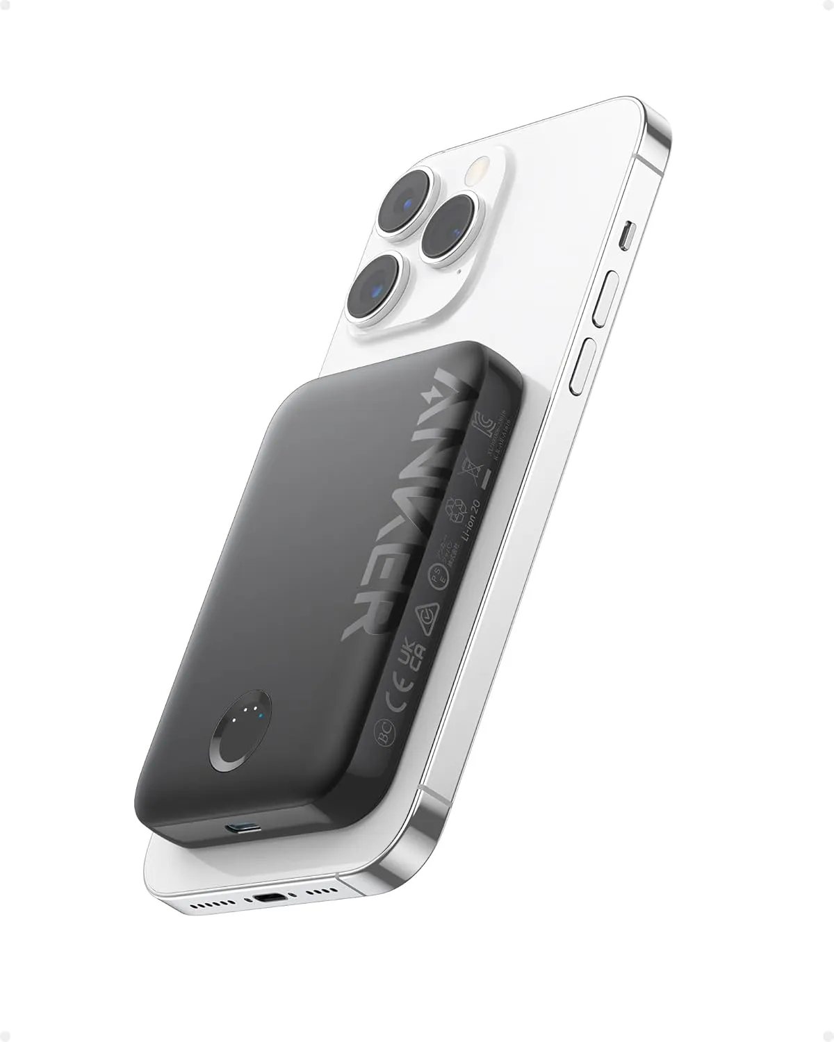 Bild von Anker 321 Magnetic PowerBank mit 5000 mAh, kabelloser tragbarer Ladegerät, kompatibel mit iPhone 12 bis 15, in Schwarz