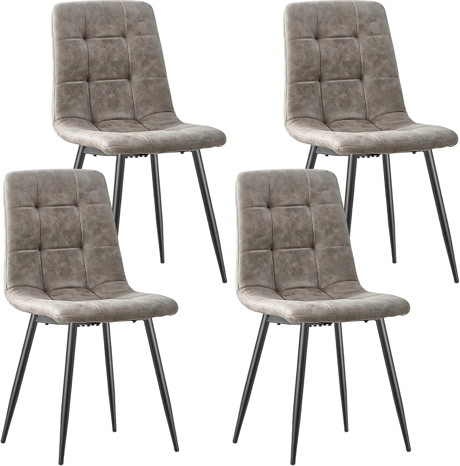Bild von ANVOFONG 4er Set Esszimmerstühle in Khaki mit gepolstertem Sitz und Metallfüßen für verschiedene Wohnbereiche