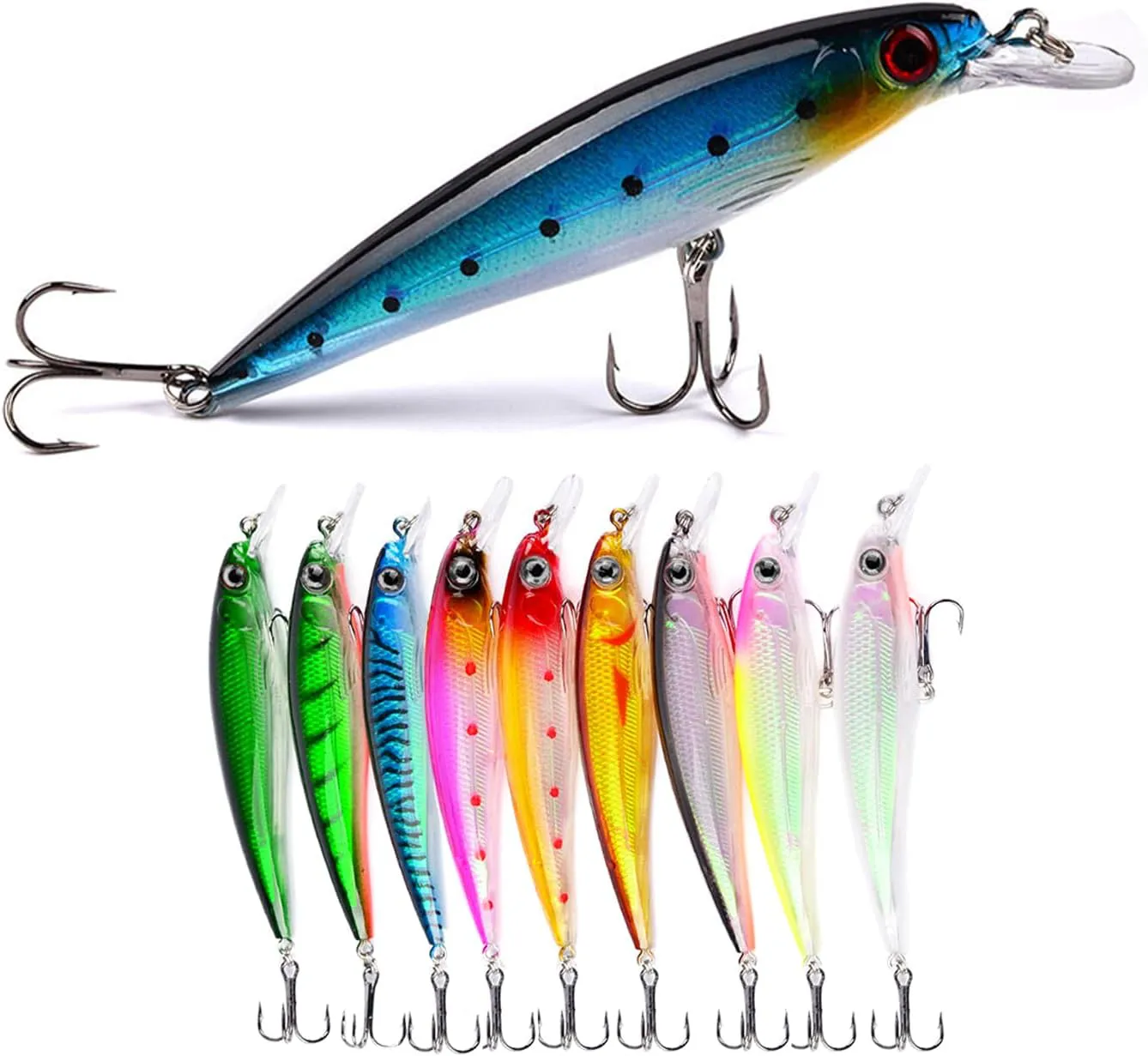 Bild von Aozzy 10-teiliges Angelzubehör Set mit Blinkern und Spinnern für Forellen, Barsche, Zander und Hechte