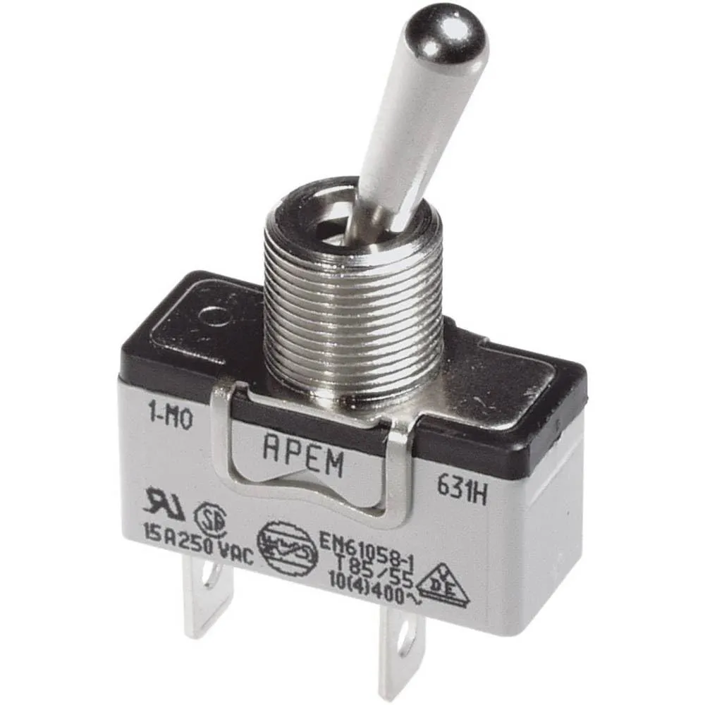 Bild von APEM Hebelschalter mit 3 Aus/Ein Funktionen, 15 A, 2250 V AC, zum Aufhängen, 1 Stück