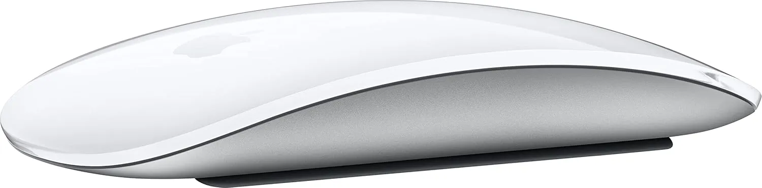 Bild von Apple Magic Mouse mit Bluetooth und wiederaufladbarem Akku, kompatibel mit Mac und iPad, in Weiß mit Multi-Touch Oberfläche