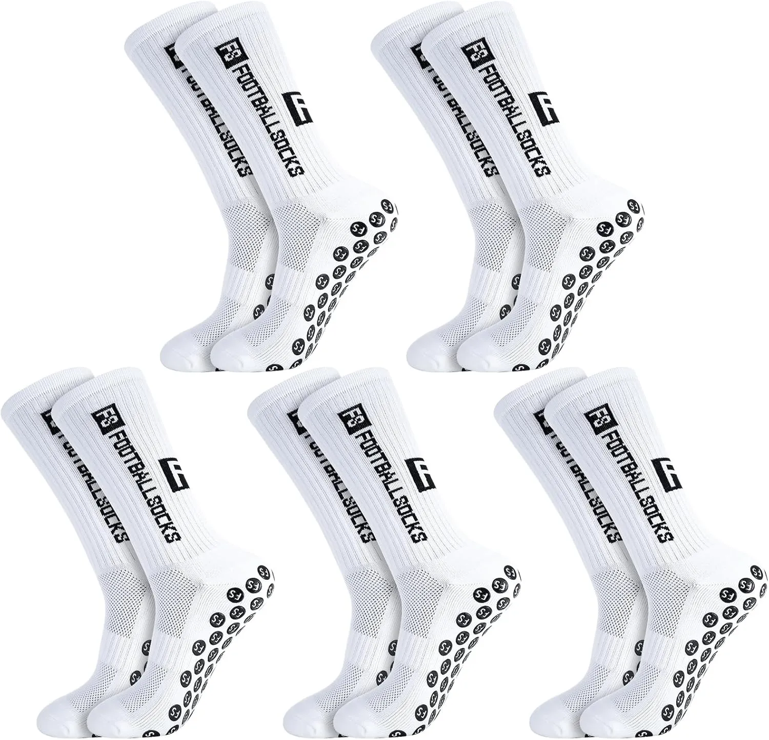 Bild von Apricitie 5 Paar Anti Rutsch Fußballsocken für Herren und Damen in den Größen 39 bis 46