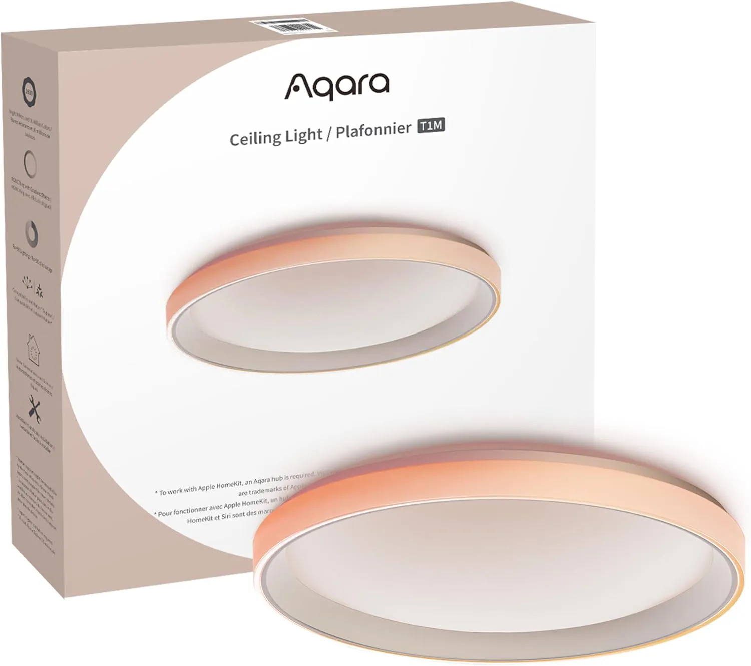 Bild von Aqara T1M LED-Deckenleuchte mit 40 Watt, 3450 Lumen, RGB Farbverlauf und Unterstützung für Matter, HomeKit, Alexa, Google und IFTTT