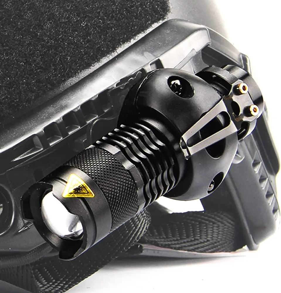 Bild von AQzxdc Taktisches Taschenlampen-Set mit verstellbarem Helmvisier und Helmüberzug für Airsoft und Paintball Events