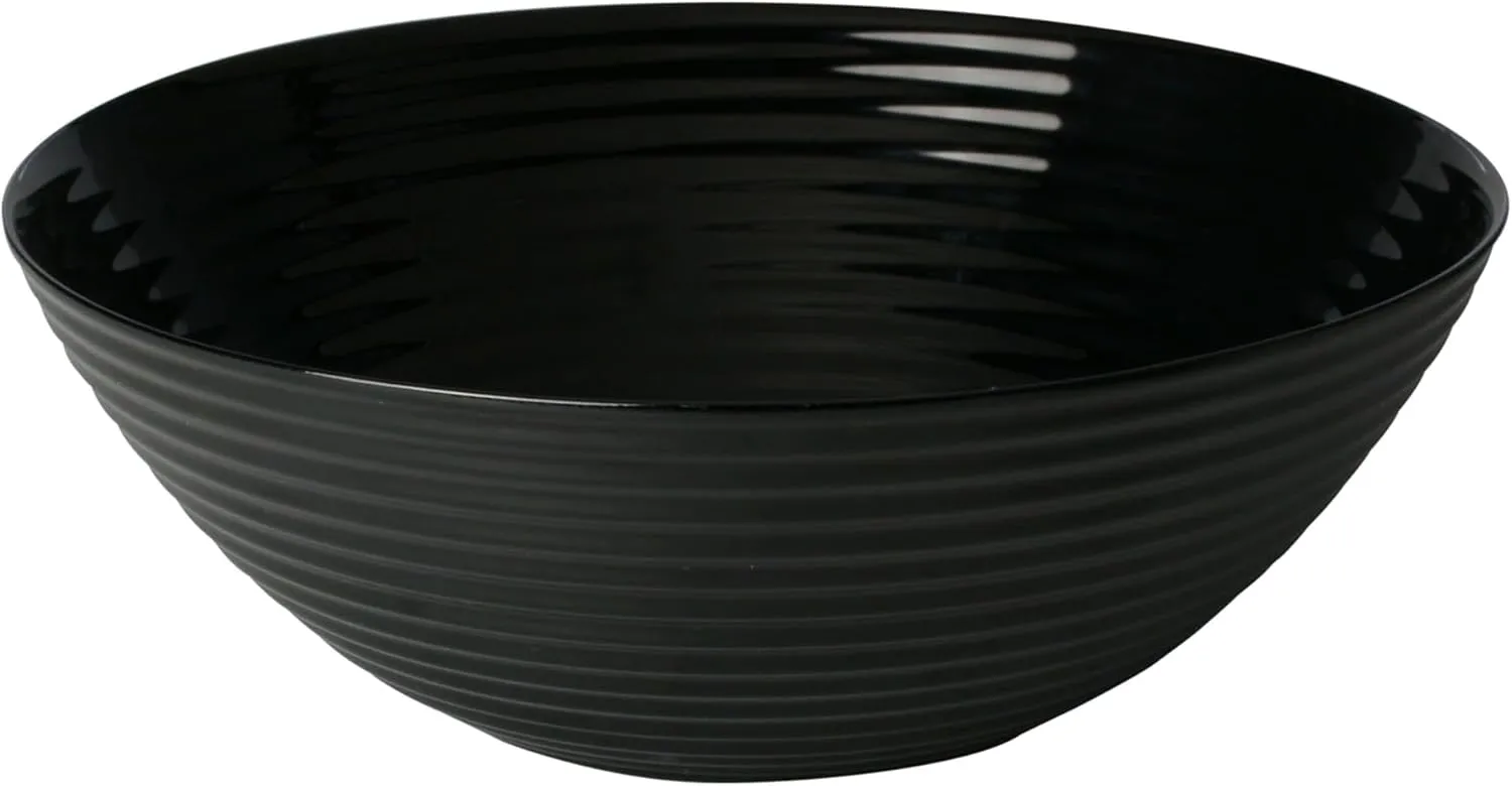 Bild von Arcoroc Harena Schale L8806 mit 27,3 cm Durchmesser und 3,1 Litern aus schwarzem Opalglas