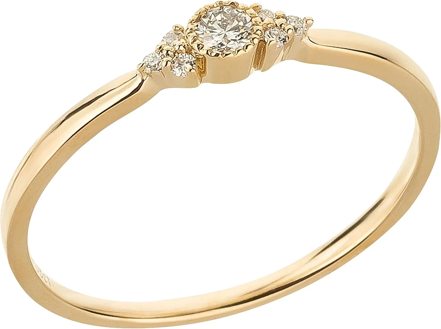 Bild von Ardeo Aurum Damenring aus 375er Gold mit 0,08 ct Diamanten