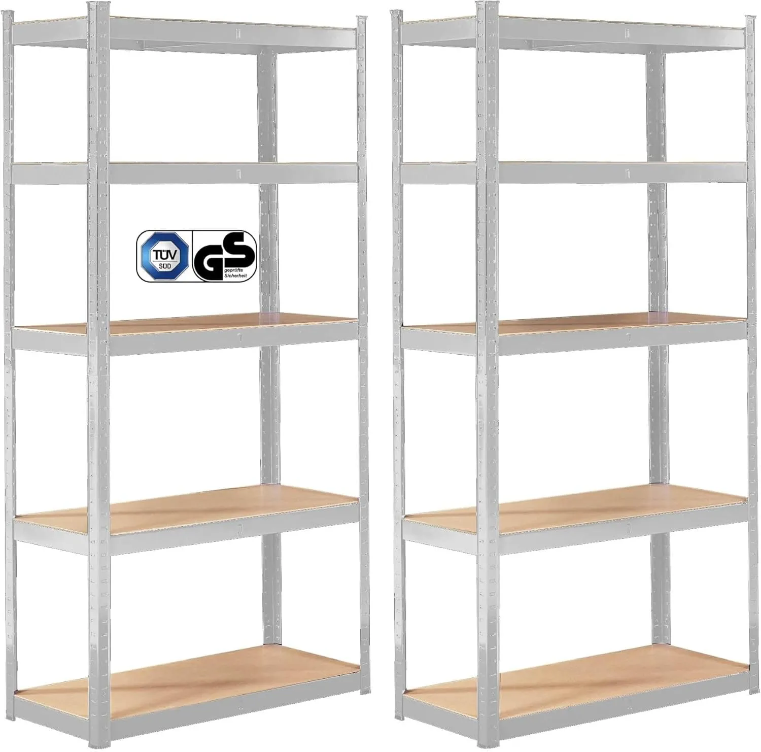 Bild von Arebos Schwerlastregale im Doppelpack 180x90x40 cm mit 875 kg Tragkraft und 5 MDF-Platten