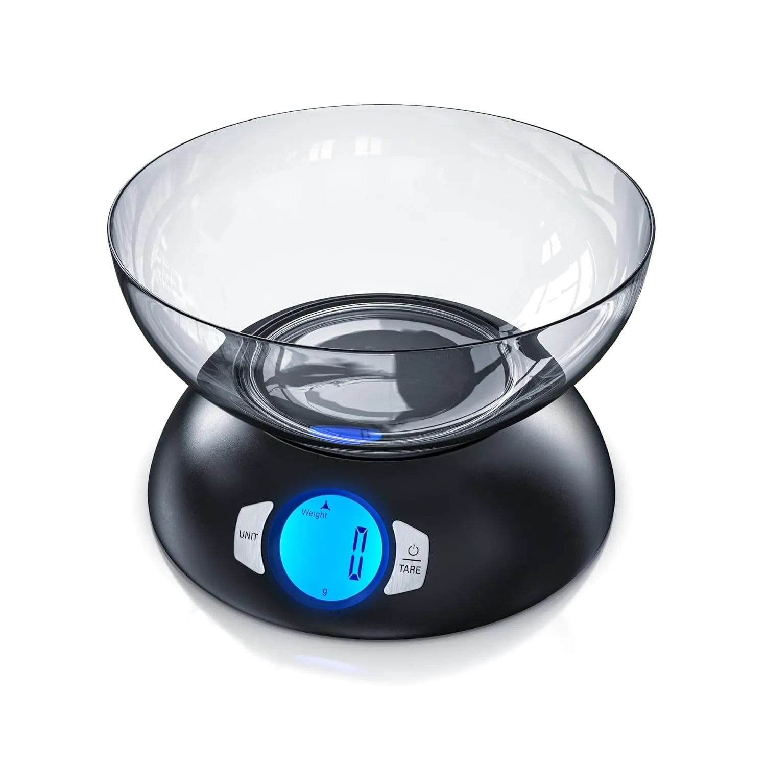 Bild von Arendo digitale Küchenwaage mit großer Schale und 5000 g Kapazität, LCD Display, Tara-Funktion und Touchbutton