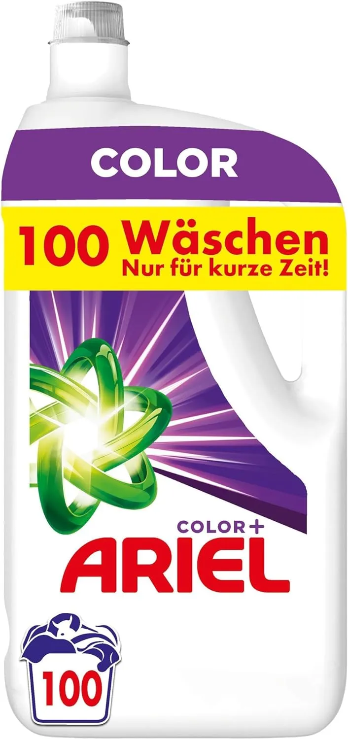 Bild von Ariel Flüssigwaschmittel für 100 Waschladungen in Farbe mit kraftvoller Fleckenentfernung ab der ersten Wäsche