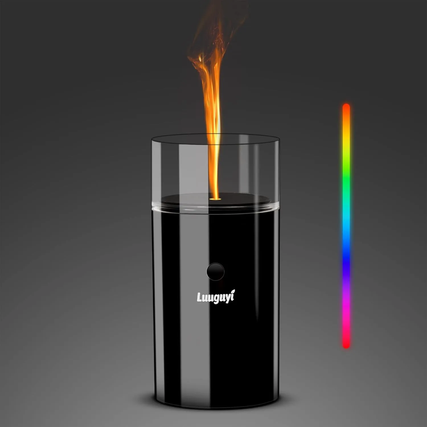 Bild von Aroma Diffuser Kabellos in 3D Kerzenform mit Flammeneffekt und 7 Farben LED für Zuhause und Büro